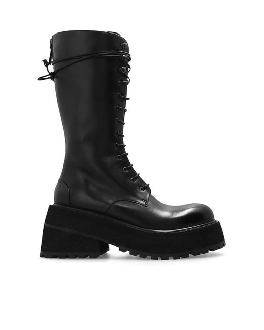 Marsèll Cotton 'carro' Platform Boots in Black | Lyst UK