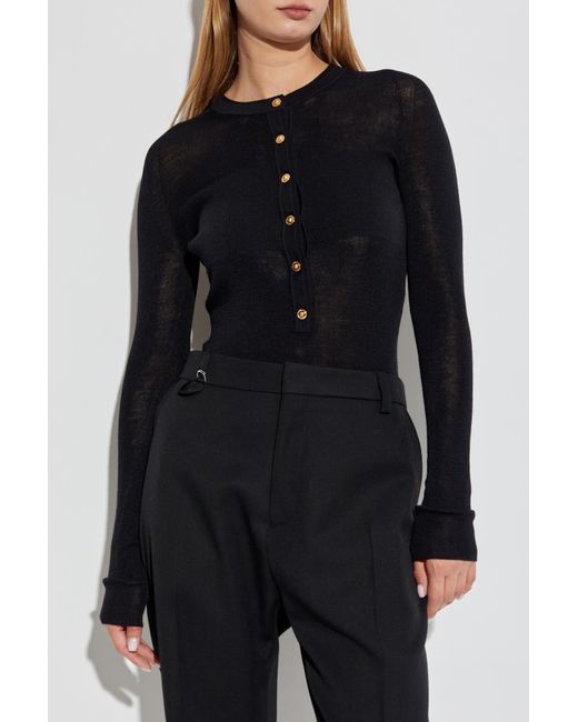Versace Black Fitted Cut Top