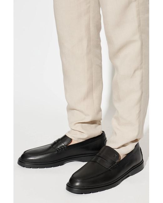 Tod's Black Leather 'Loafers' Shoes for men