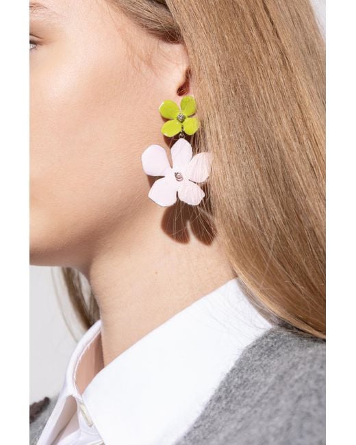 Marni Yellow Earrings With Floral Motif