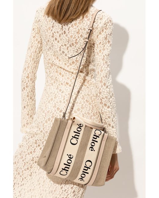 Chloé Natural 'Woody Small' Shoulder Bag