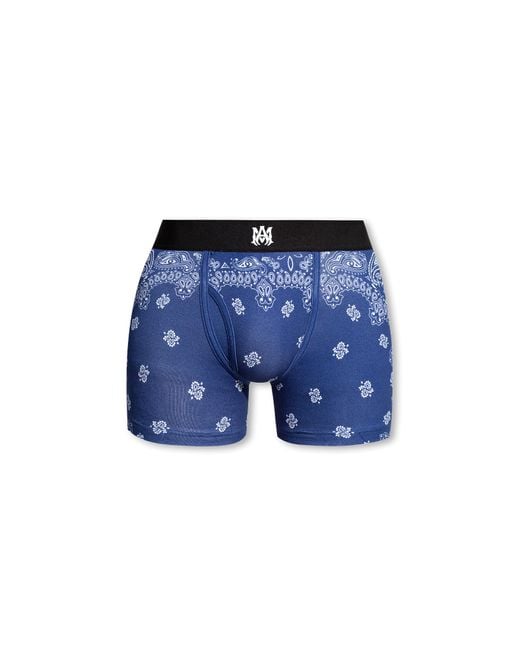 Amiri Boxers With Logo in Blue | Lyst