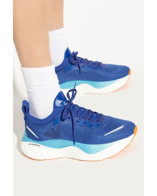 EA7 Blue Sports Shoes With Logo
