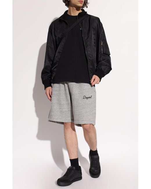 DSquared² Gray Shorts With Logo for men