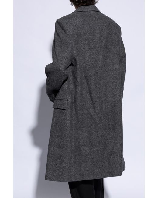 Isabel Marant Black Single-Breasted Coat ‘Johel’ for men