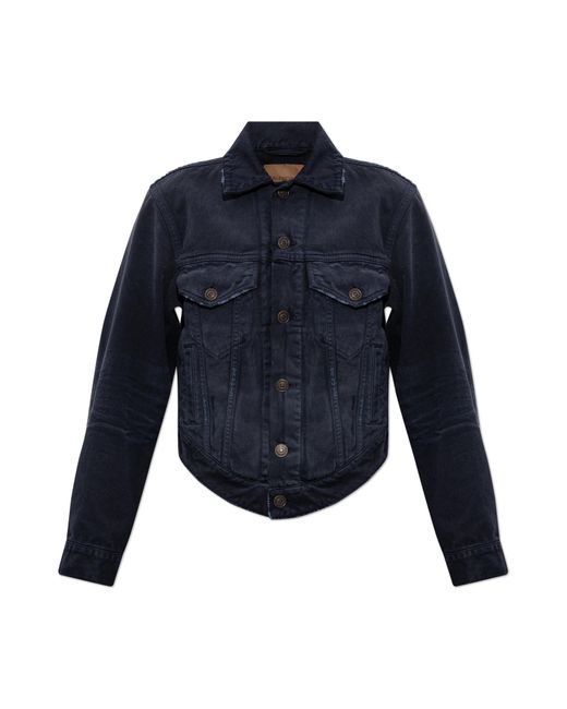 Balenciaga Blue Denim Jacket With Pockets