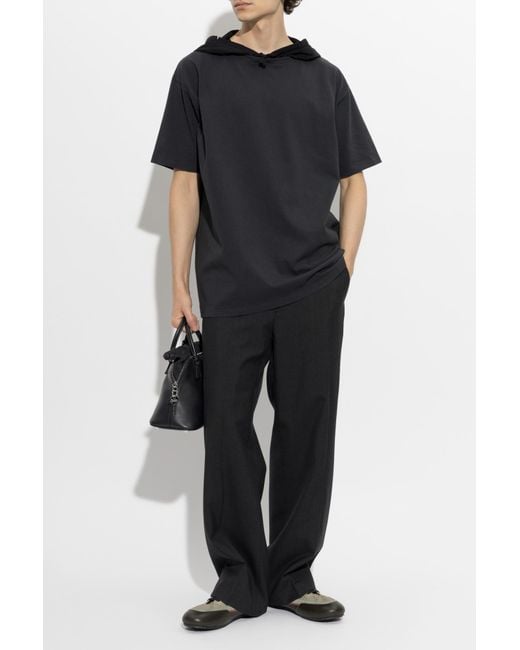 Maison Margiela Black Hooded T-Shirt for men