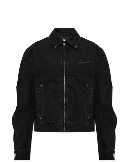 Jacquemus Black Vintage-Style Denim Jacket for men