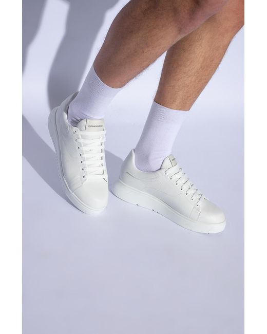 Emporio Armani White Sneakers With Logo, for men