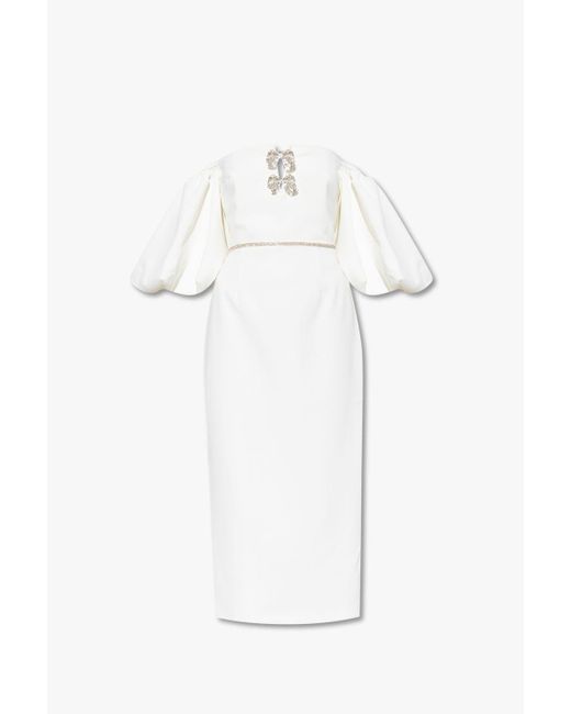Self-Portrait White Dress With Puff Sleeves