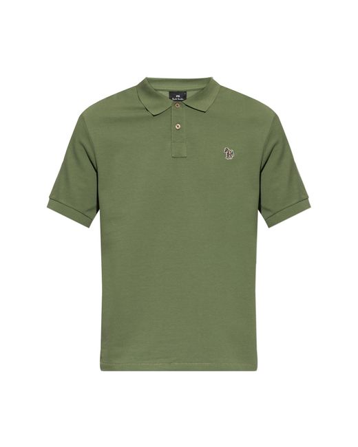 Paul Smith Green Polo With Patch for men