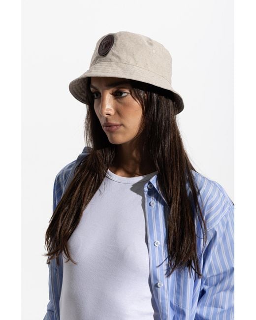 Versace Natural Hat With Logo Patch