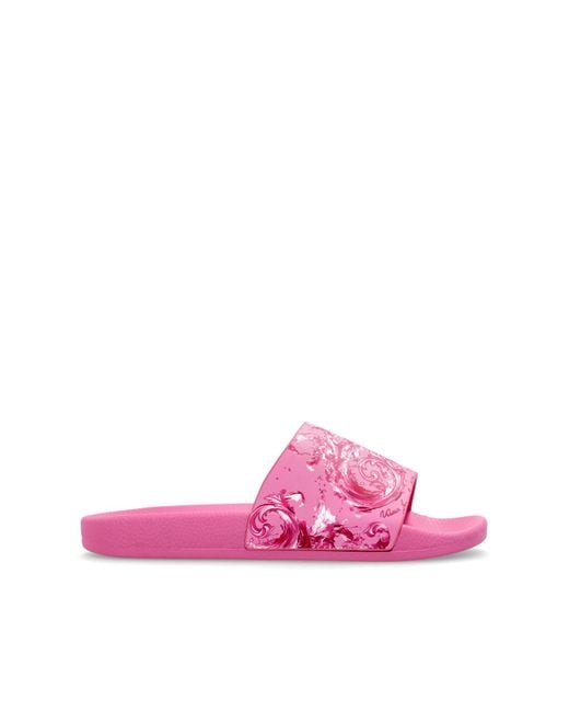 Versace Jeans Couture Pink Rubber Flip-Flops