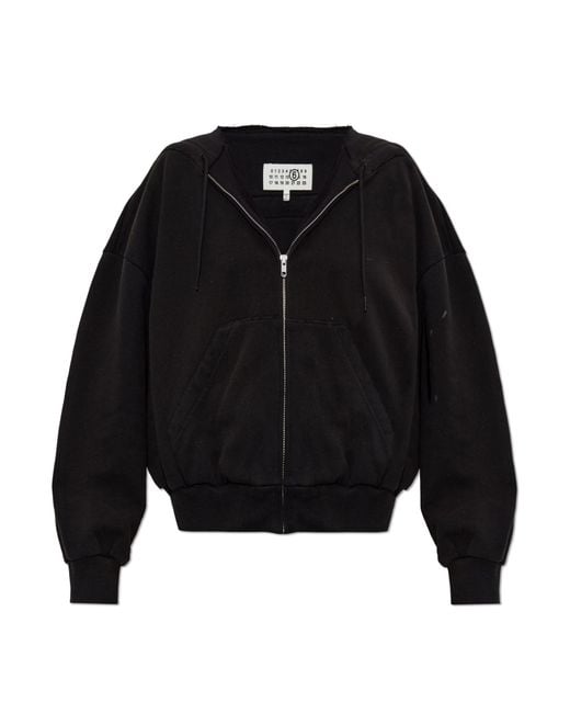 MM6 by Maison Margiela Black Sweatshirt With Vintage Effect