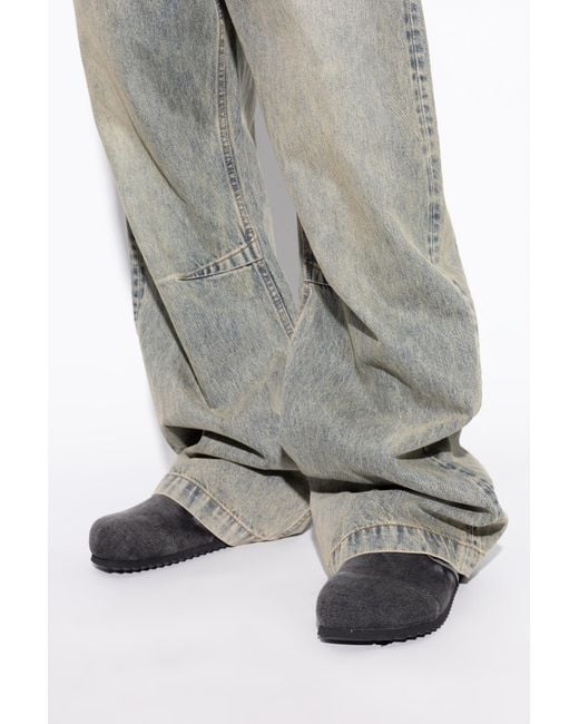 DIESEL Black Denim Slides D-Woodstock for men