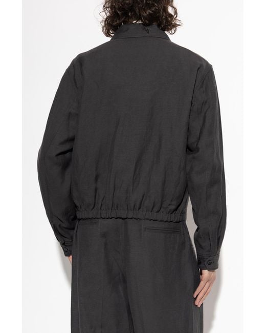 Lemaire Black Jacket With Collar for men