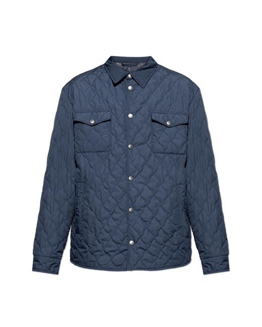 Etro Blue Quilted Jacket for men