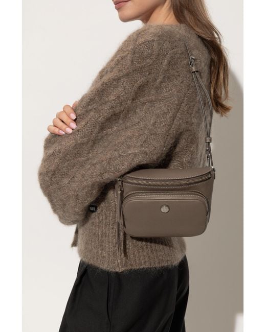 Tory Burch Brown "T Monogram Mini" Shoulder Bag