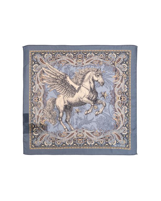 Etro Gray Silk Pocket Square for men