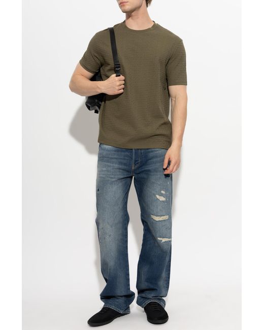 Emporio Armani Green T-Shirt With Monogram for men