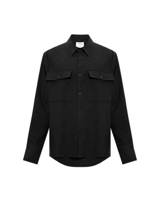 Courreges Black Shirt With Pockets for men