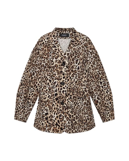 DSquared² Natural Jacket With Animal Print