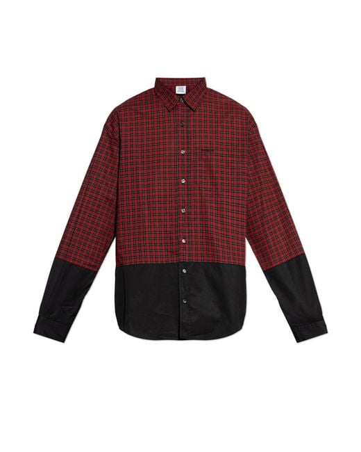 Vetements Red Checked Shirt for men