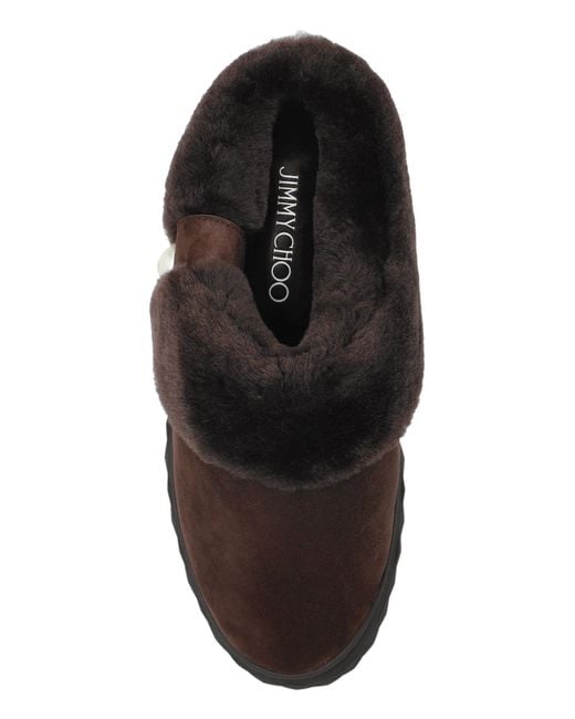 Jimmy Choo Brown Platform Slides "Diamond Maxi"