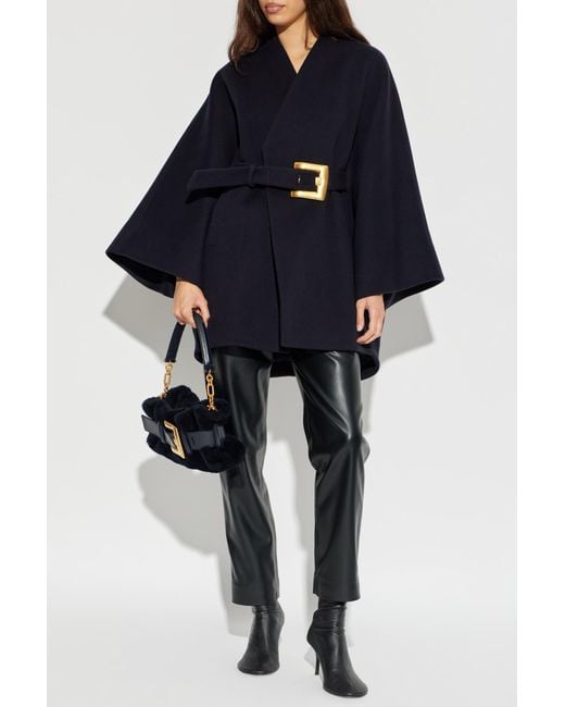 Balmain Blue Coat With Belt