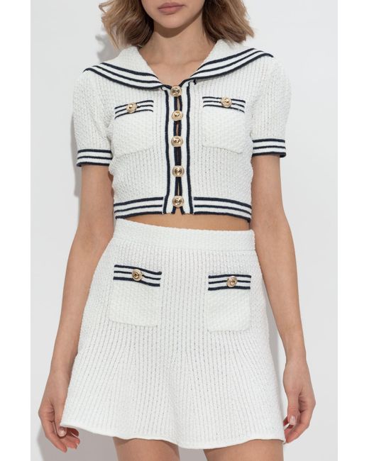 Self-Portrait White Top With Pockets
