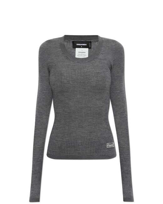 DSquared² Blue Fitted Cut Top