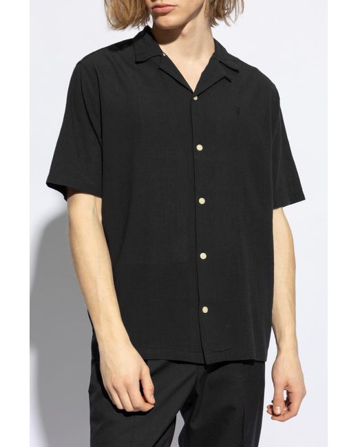 AllSaints Black Loose Fit 'Valley' Shirt for men