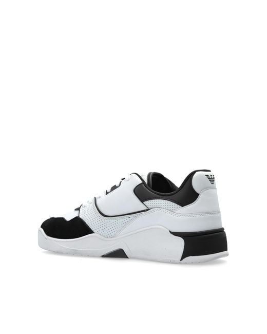 EA7 White Sports Shoes With Logo for men