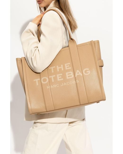 MARC JACOBS Shopper THE SMALL TOTE BAG LEATHER in camel