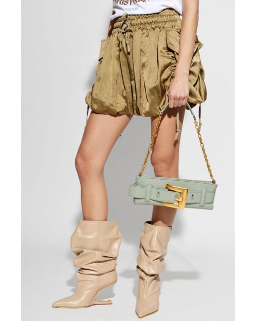 Balmain Green Leather Clutch