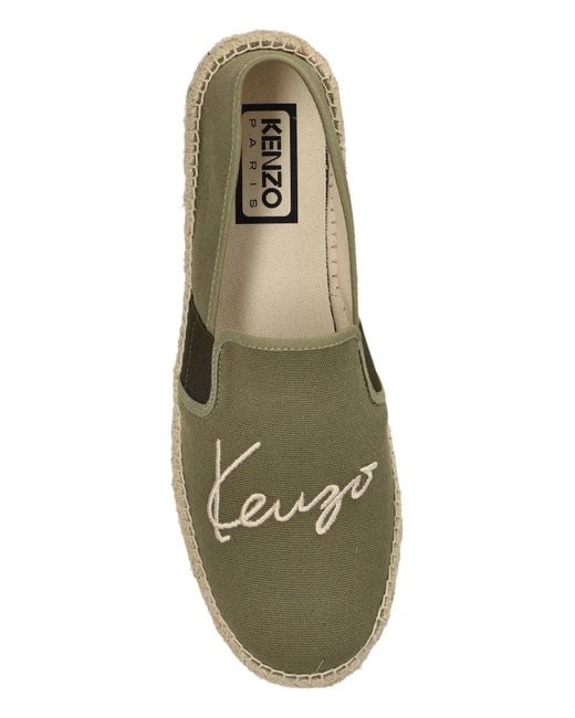 KENZO Black Espadrilles With Logo for men