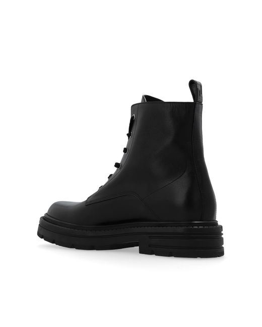 Versace Black Leather Ankle Boots for men