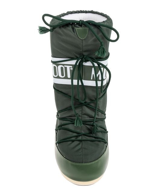 Moon Boot Green "Icon Nylon" Snow Boots for men