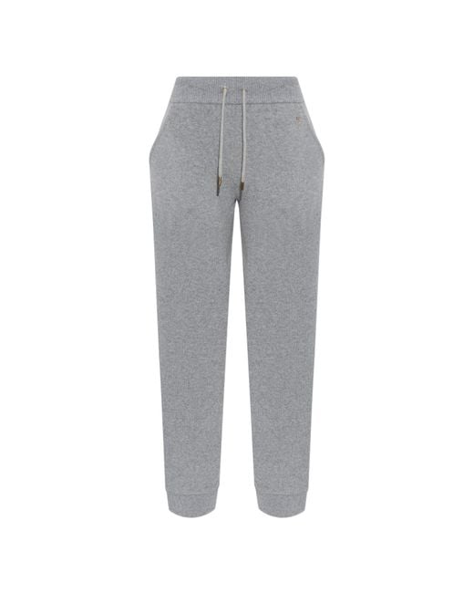 Balmain Gray Wool Trousers With Logo