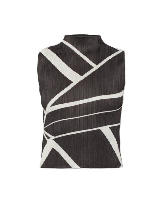 Pleats Please Issey Miyake Black Pleated Top