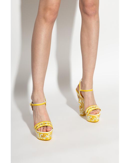 Dolce & Gabbana Yellow Platform Sandals