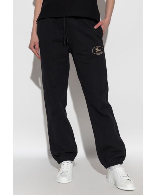 Burberry Black Trousers With Logo,