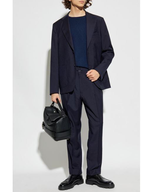 Officine Generale Blue Cashmere Sweater 'Nate' for men