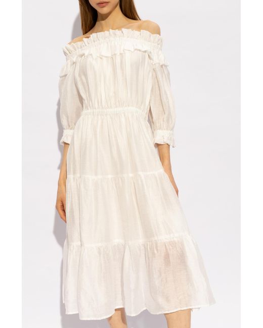 Munthe White 'kumiso' Dress With Puffy Sleeves ,