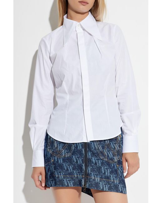 Vivienne Westwood Blue Shirt With Logo