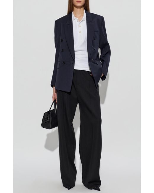Victoria Beckham Blue Double-Breasted Blazer