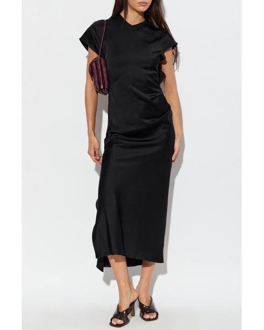 Victoria Beckham Black Asymmetrical Dress With A Slit
