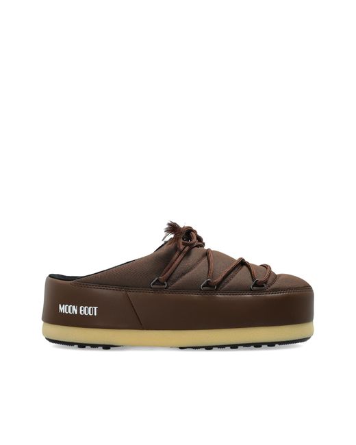 Moon Boot Brown 'Mb Evx Nylon' Slides for men