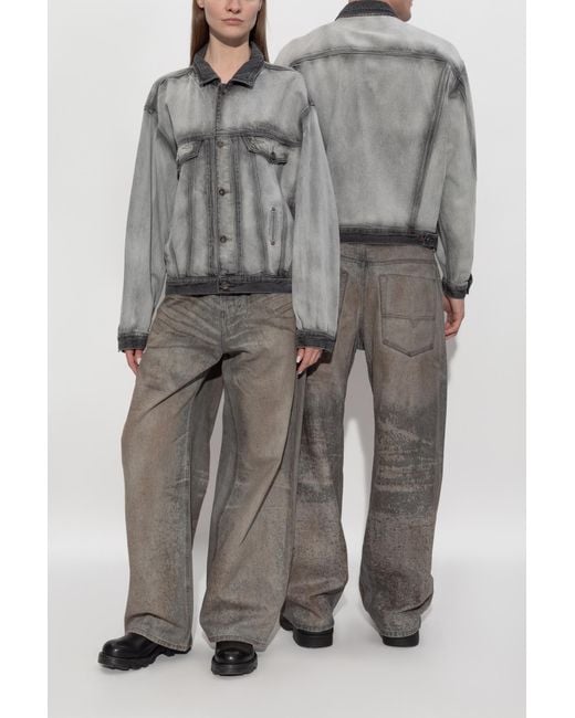 DIESEL Gray Denim Jacket 'D-Denver-Fsi'
