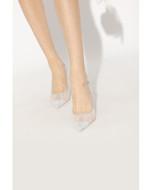 Jimmy Choo White 'Love' Glittery Stiletto Pumps